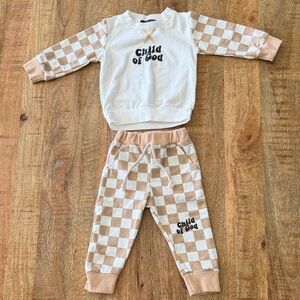 Child of God Unisex Checkered Jogger Set